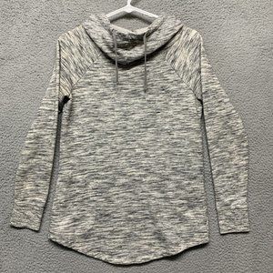 Mossimo Hooded Cowl Neck Athletic Top Women's Size S/P Heather Gray 2 Pockets